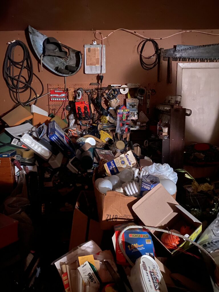 House clean out in a garage
